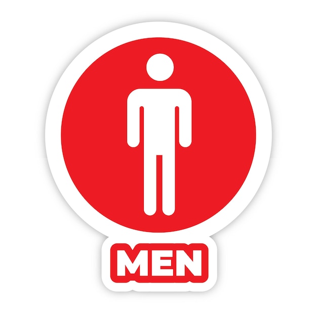 Baño de hombres icono de vector moderno editable y diseño de efecto de texto