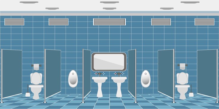 Vector baño publico interior