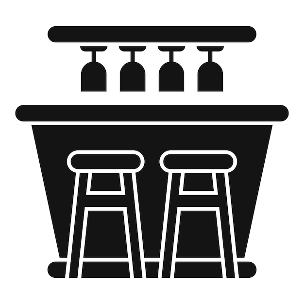 Bar mostrador escritorio icono simple vector Café pub comida bebida