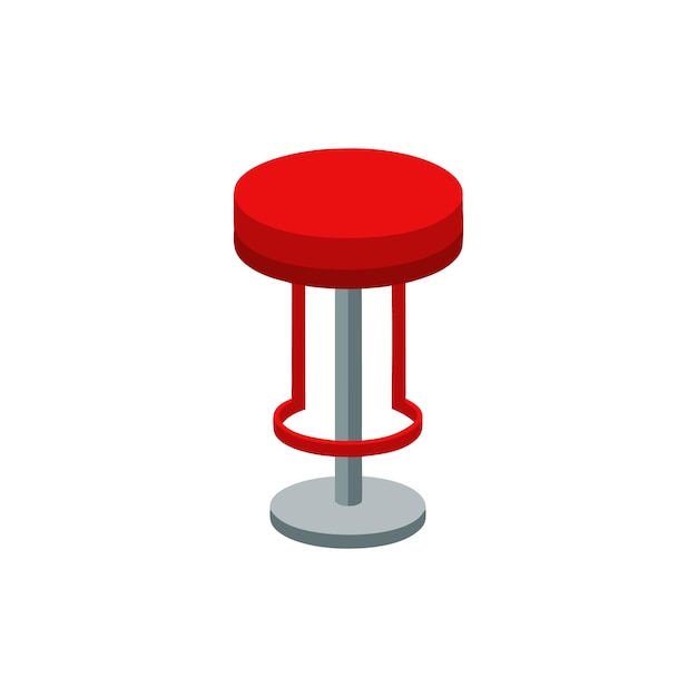 Bar taburete silla roja ilustración vectorial plana aislada en fondo blanco