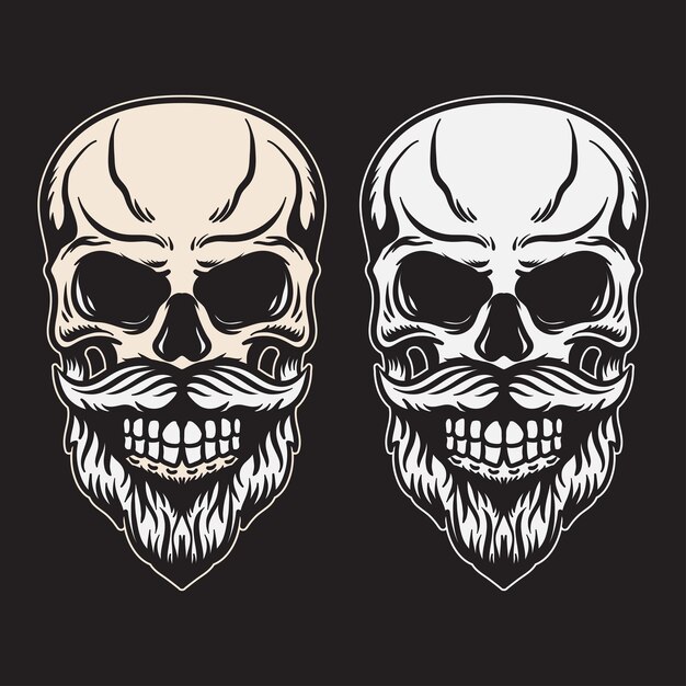 Barba de calavera vintage