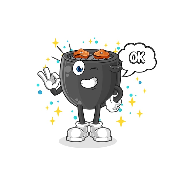 Barbacoa de acuerdo vector de dibujos animados mascota