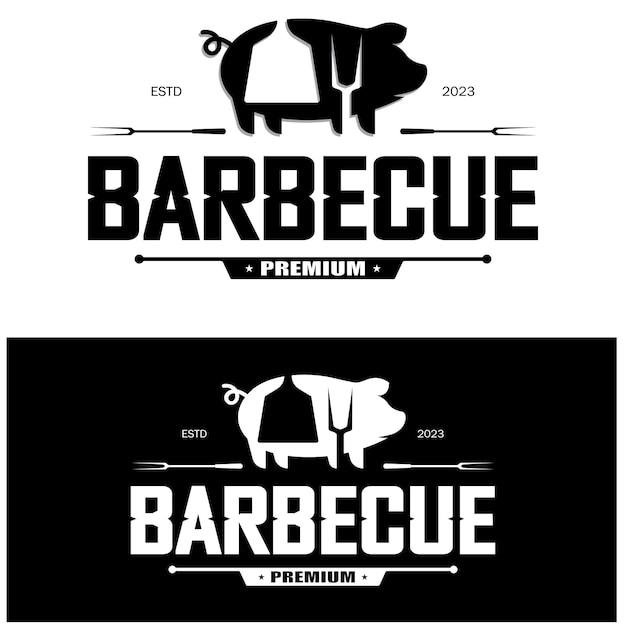 Barbacoa Parrilla caliente vintage con llamas cruzadas y logotipo de espátula para restaurante cafetería y barvector