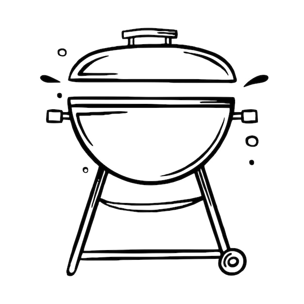 Barbacoa parrilla dibujado a mano restaurantes cocina doodle vector