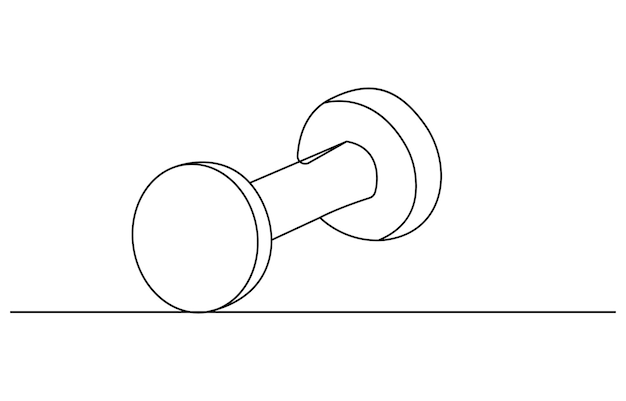 Barbel en un estilo de dibujo artístico de línea única continua Ilustración vectorial de concepto de deporte de fitness de gimnasio