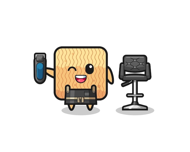 La barbería de fideos instantáneos crudos tiene un lindo diseño trimer