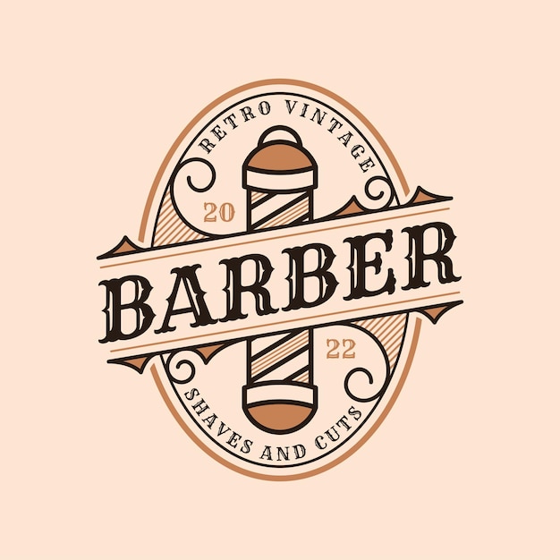 Barbería Retro Vintage Logo