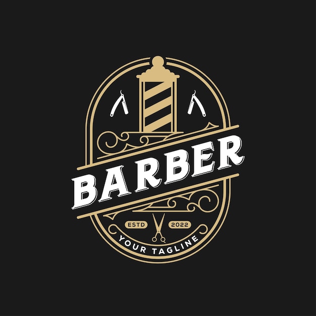 Barbería Retro Vintage Logo