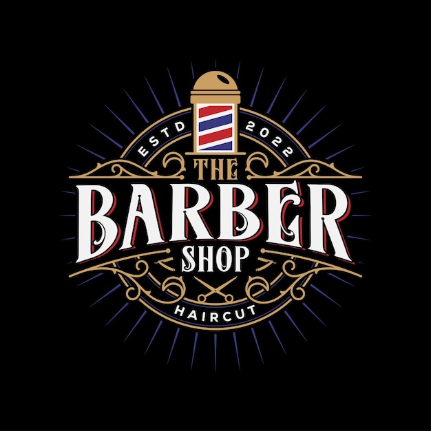 Barbería Retro Vintage Logo