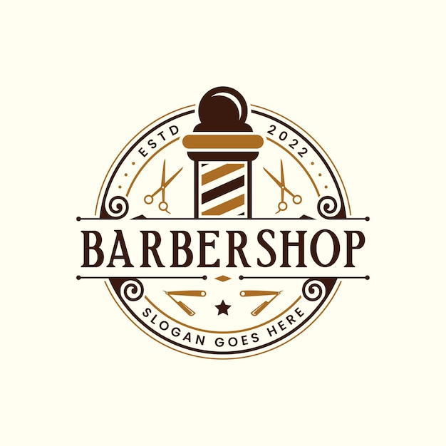 Barbería Retro Vintage Logo