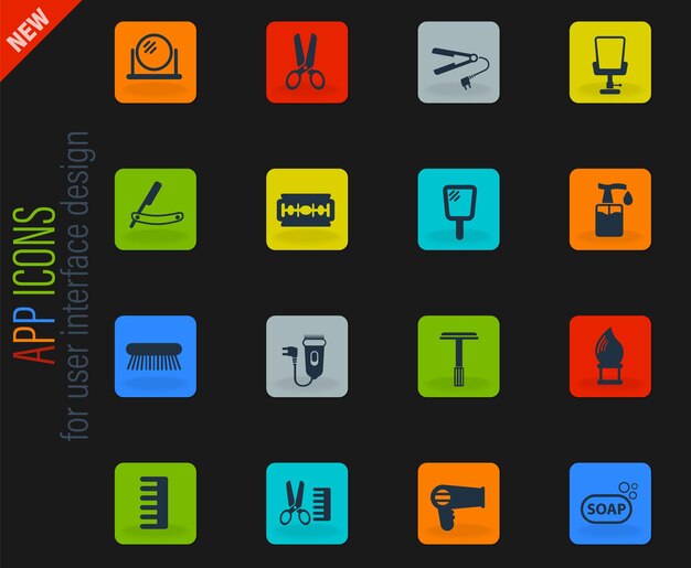 Barbería simplemente iconos