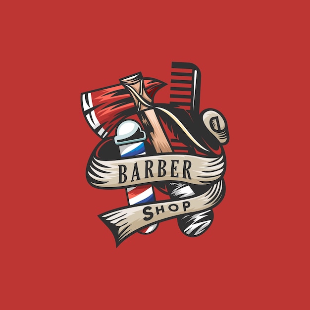Barbería con vector de diseño de hacha