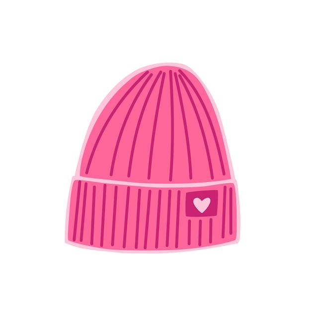 Barbiecore sombrero de invierno rosa Accesorios estéticos de muñeca rosa de moda Ilustración vectorial