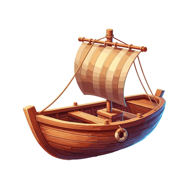 Vector el barco de dibujos animados ilustración vectorial