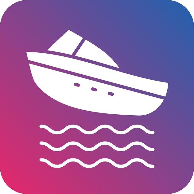 un barco con un diseño colorido está en un fondo azul y rosa