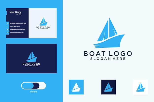 Barco diseño de logotipo moderno