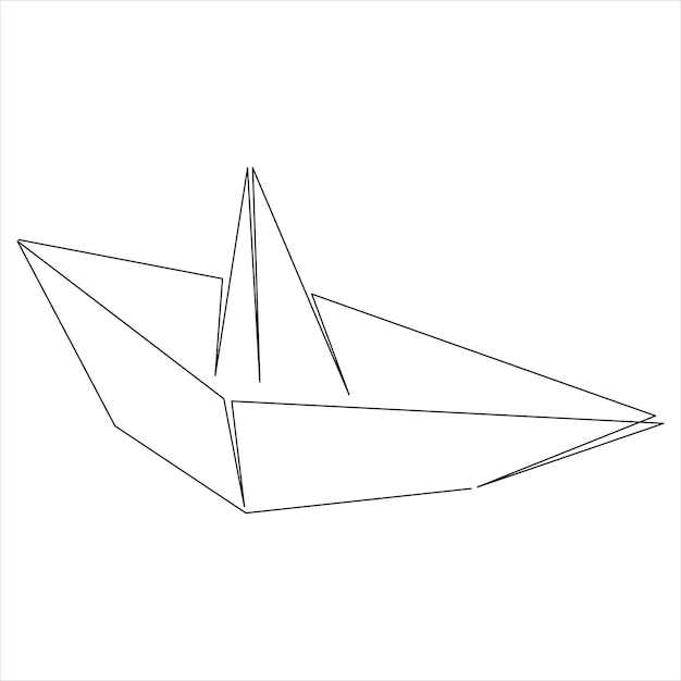 Barco de una línea continua dibujando línea, diseño de ilustraciones vectoriales