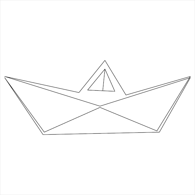 Barco de una línea continua dibujando línea, diseño de ilustraciones vectoriales