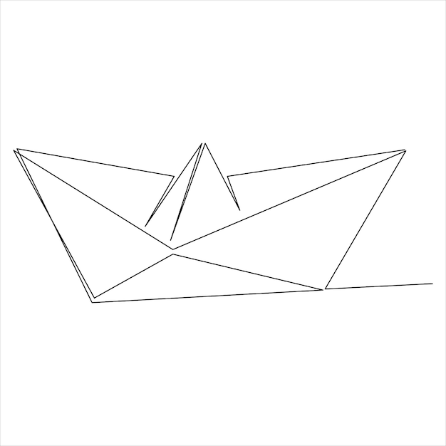 Barco de una línea continua dibujando línea, diseño de ilustraciones vectoriales