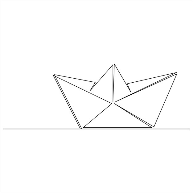 Barco de una línea continua dibujando línea, diseño de ilustraciones vectoriales