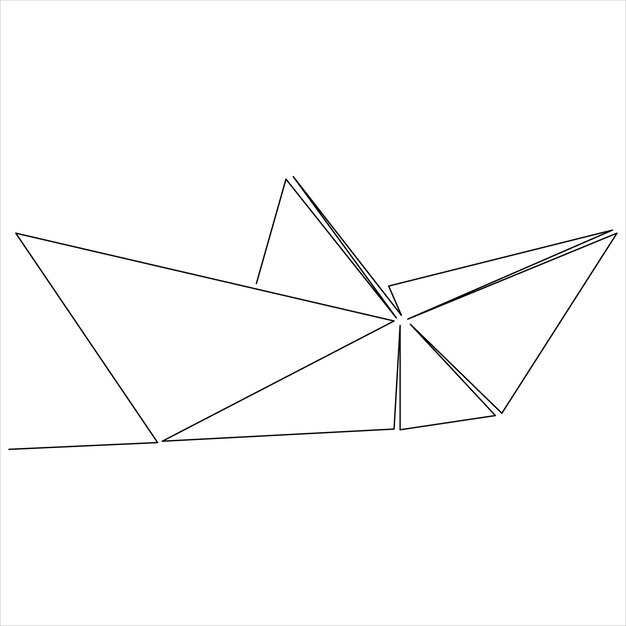 Barco de una línea continua dibujando línea, diseño de ilustraciones vectoriales