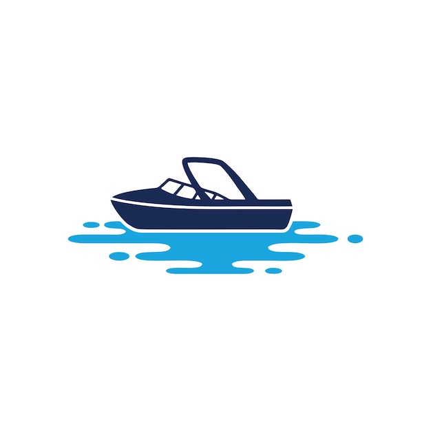 Barco en el mar diseño vectorial de logotipo moderno ilustración artística