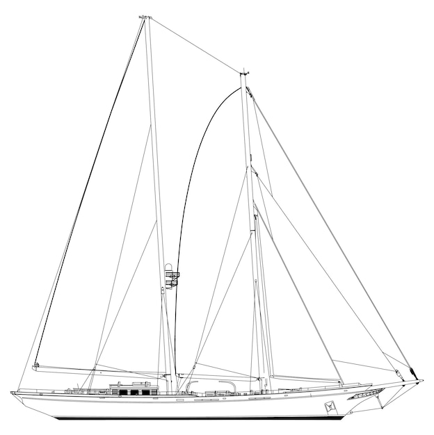 barco negro y blanco dibujado a mano