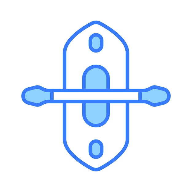 Barco con paleta que denota el concepto de icono de kayak en estilo moderno listo para usar vector