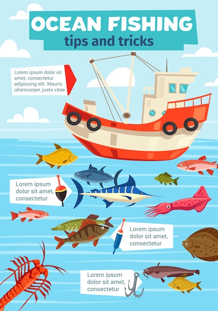 Barco de pesca de mar y captura de pescado de pescador