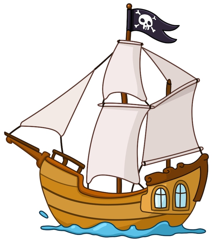 Vector barco pirata