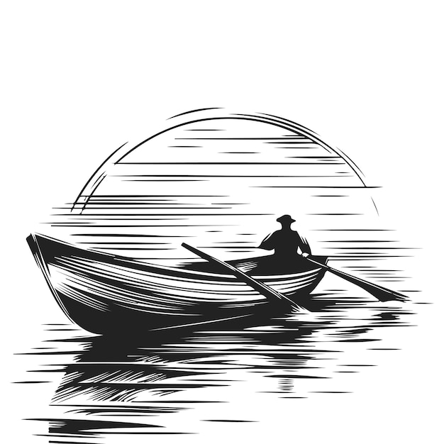 Barco de remos en un lago