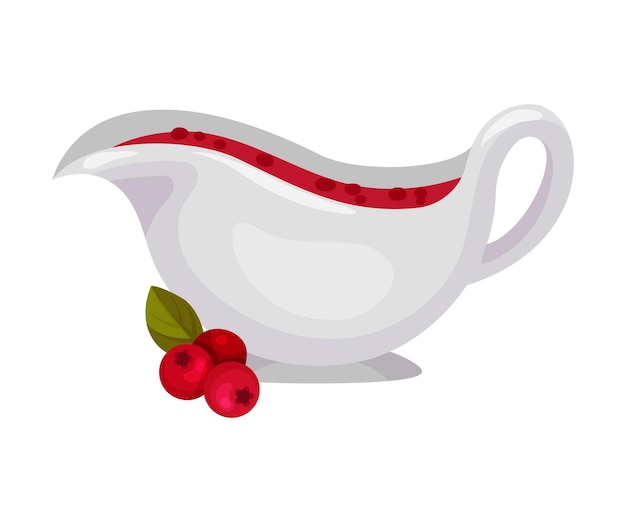 Barco de salsa con ilustración vectorial de salsa de arándano