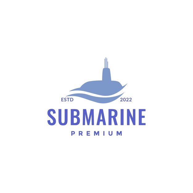 Barco submarino bajo el agua océano aislado logotipo diseño vector icono ilustración plantilla