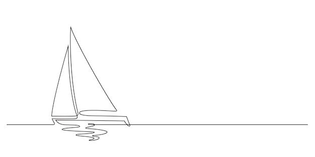barco de vela y reflexión de las olas marinas arte de líneas horizontales