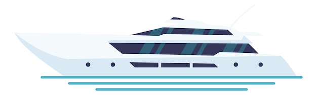 Barco de yates moderno blanco Icono de viaje marino