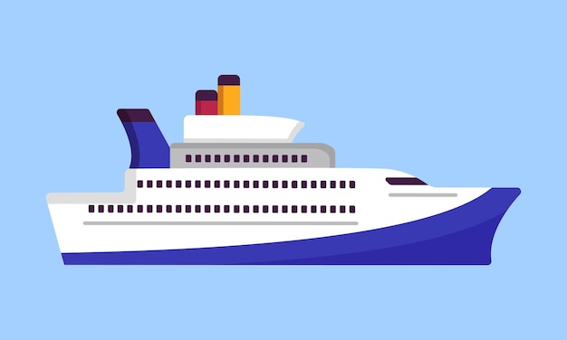 Barcos vectoriales en diseño plano en blanco
