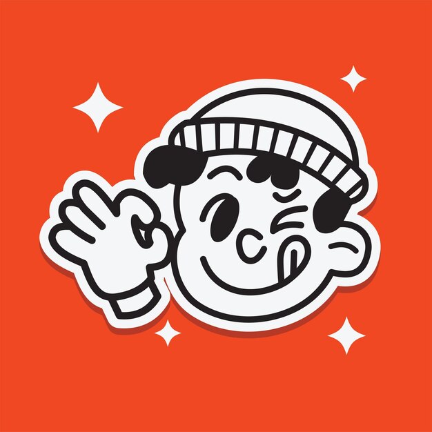 Barista Ilustración retrógrada dibujada a mano Mascota y logotipo