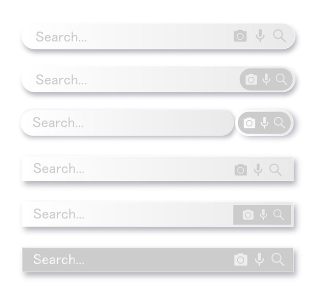 Barra de búsqueda para el diseño de la interfaz de usuario y la dirección de búsqueda del sitio web y la colección de iconos de la barra de navegación o