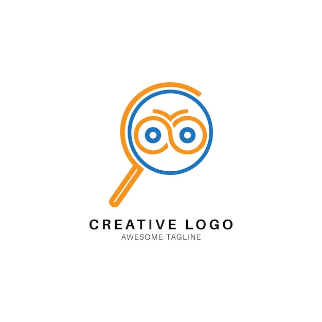 La barra de búsqueda y el icono del logotipo inicial del pájaro búho