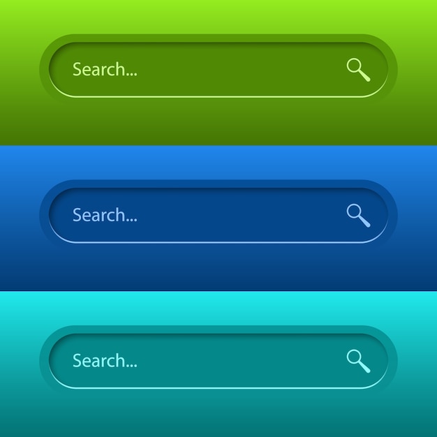 Barra de búsqueda para interfaz de usuario, diseño y sitio web. Buscar dirección e icono de barra de navegación.