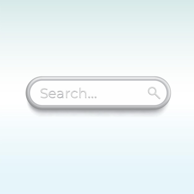 Barra de búsqueda mínima Búsqueda de datos de Internet Concepto de navegación web Ilustración vectorial 3D