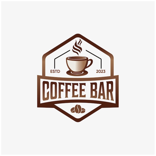 barra de café tienda de café insignia de sello etiqueta plantilla de diseño de logotipo