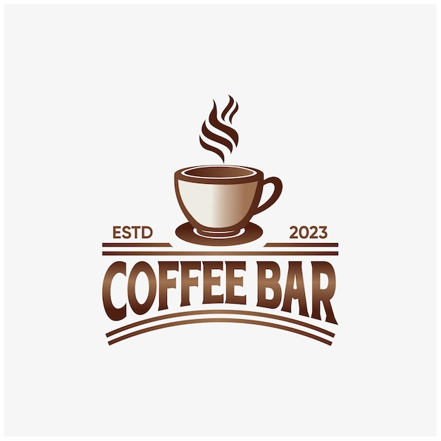 Barra de café tienda de café insignia de sello etiqueta plantilla de diseño de logotipo