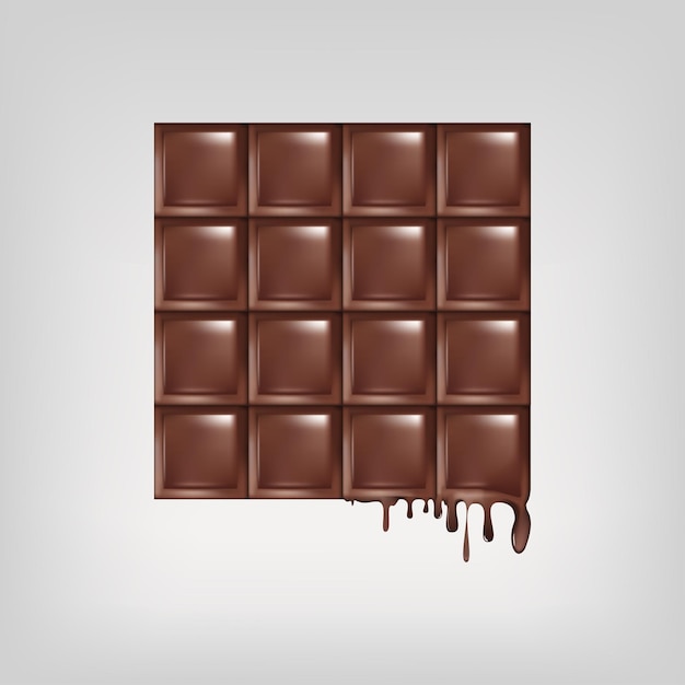 Barra de chocolate, aislado, vector, plano, diseño