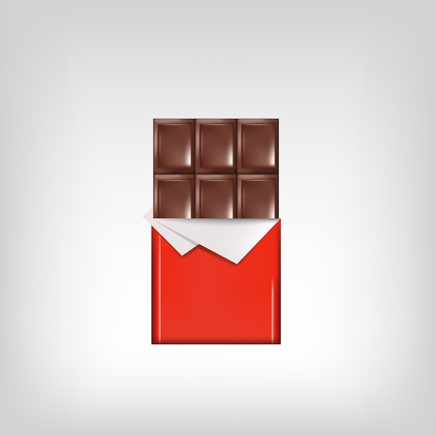 Barra de chocolate, aislado, vector, plano, diseño