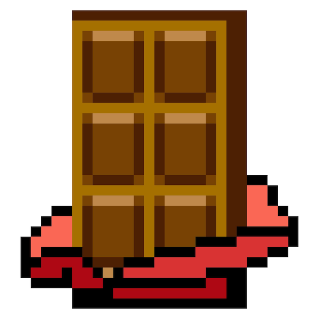 Barra de chocolate en el arte de píxeles
