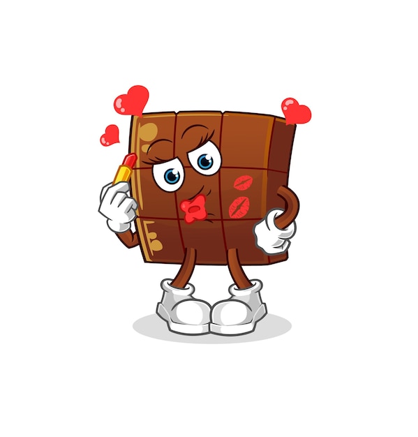 La barra de chocolate compone la mascota. vector de dibujos animados