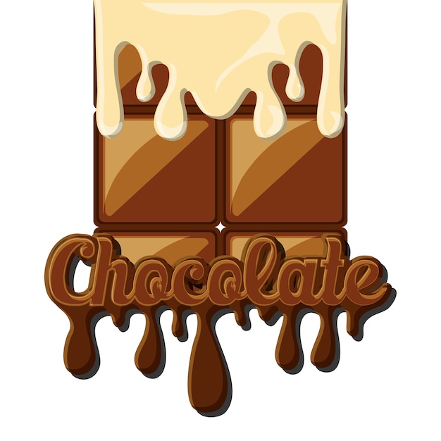 Vector barra de chocolate derretida icono