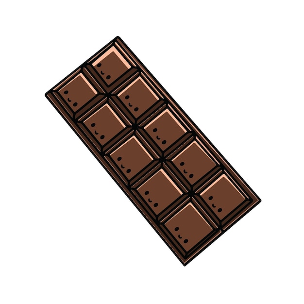 Barra de chocolate pegatina icono vector diseño elemento dibujado a mano