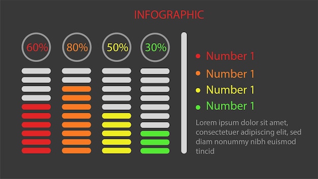 Vector barra de infografía simple colorida